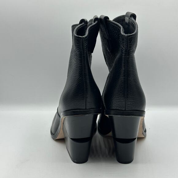 CECELIA NEW YORK x ANTHROPOLOGIE Kimball Western Bootie Black Leather Sz 39 $248 - Picture 5 of 8